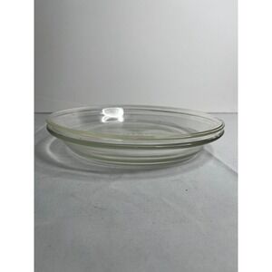 2 - Anchor Hocking Fire King Glass Pie Plate Ovenproof 9 Inch Clear